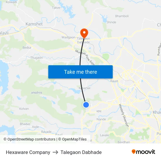 Hexaware Company to Talegaon Dabhade map