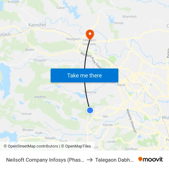 Neilsoft Company Infosys (Phase 3) to Talegaon Dabhade map