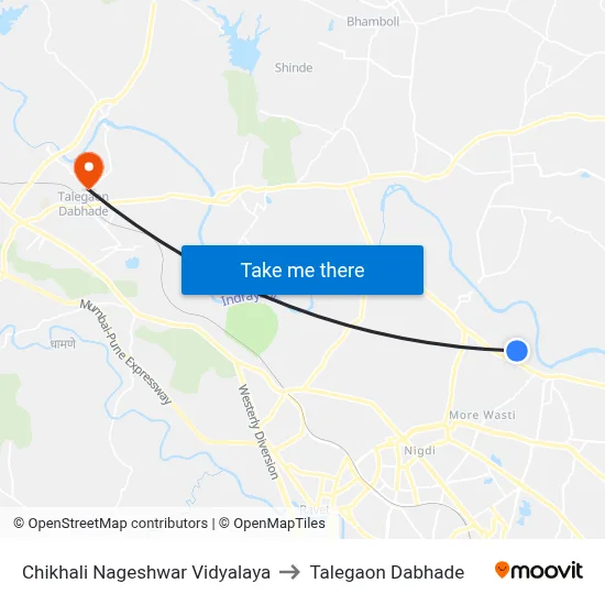 Chikhali Nageshwar Vidyalaya to Talegaon Dabhade map