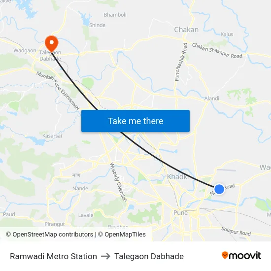 Ramwadi Metro Station to Talegaon Dabhade map