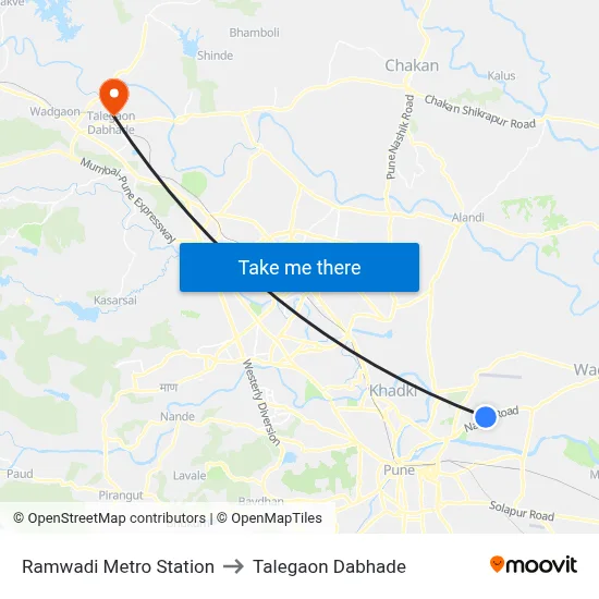 Ramwadi Metro Station to Talegaon Dabhade map