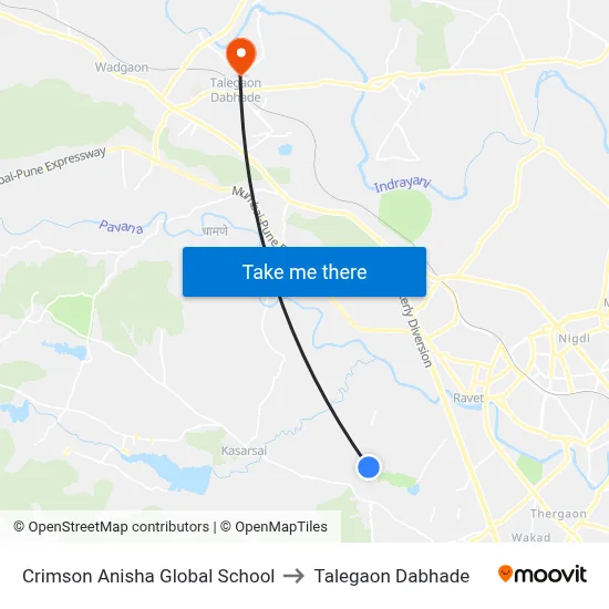 Crimson Anisha Global School to Talegaon Dabhade map