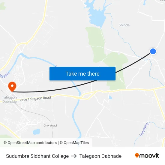 Sudumbre Siddhant College to Talegaon Dabhade map