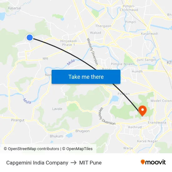 Capgemini India Company to MIT Pune map