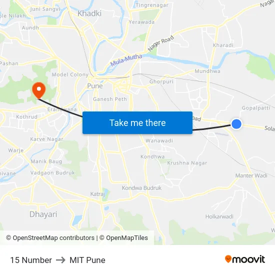 15 Number to MIT Pune map