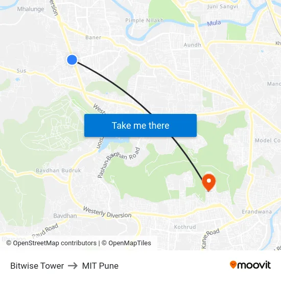 Bitwise Tower to MIT Pune map