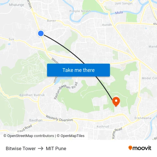 Bitwise Tower to MIT Pune map