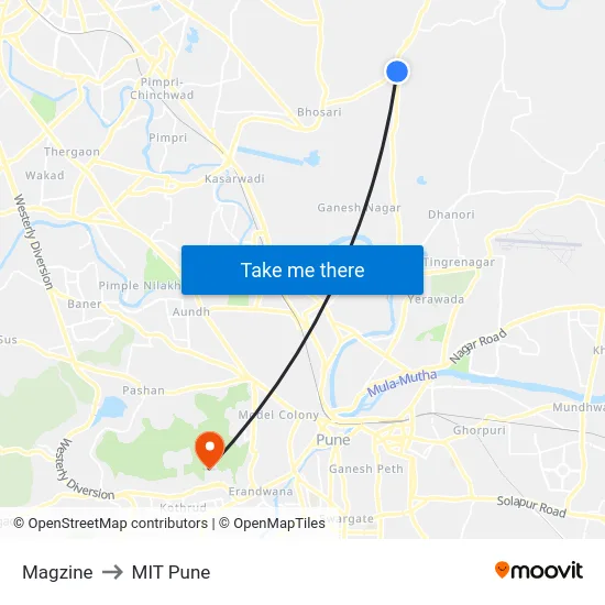 Magzine to MIT Pune map