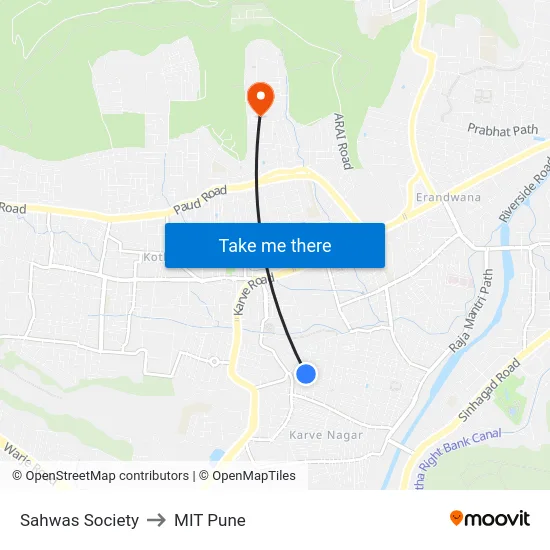 Sahwas Society to MIT Pune map