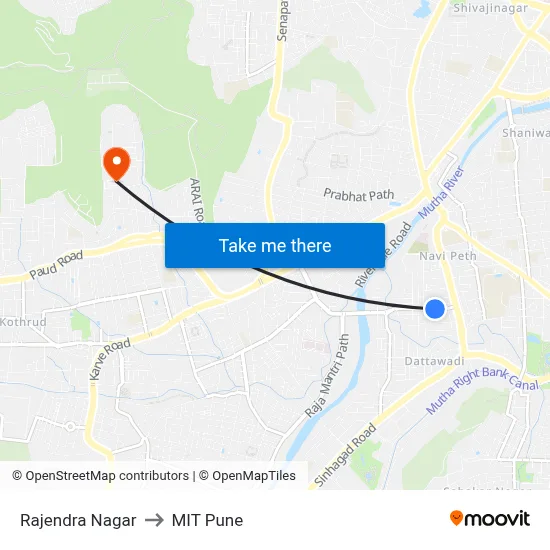 Rajendra Nagar to MIT Pune map