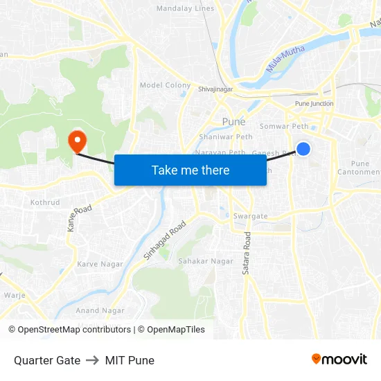 Quarter Gate to MIT Pune map