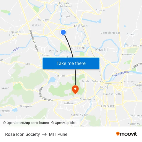 Rose Icon Society to MIT Pune map