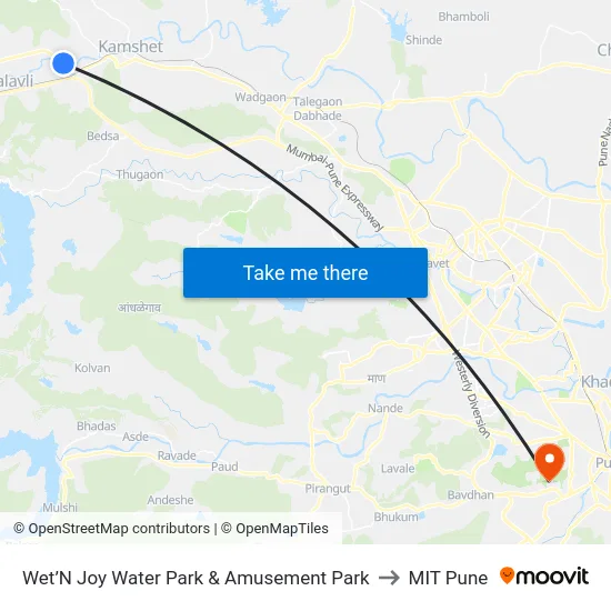Wet’N Joy Water Park & Amusement Park to MIT Pune map