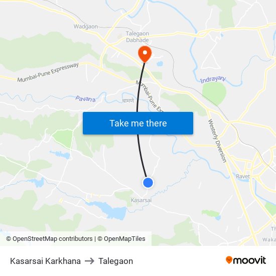 Kasarsai Karkhana to Talegaon map