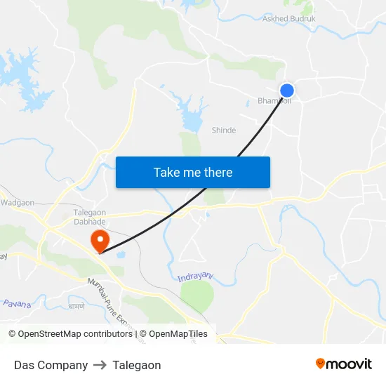 Das Company to Talegaon map