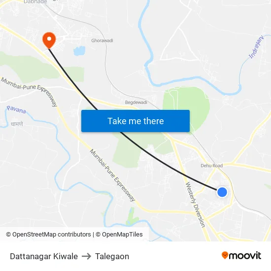Dattanagar Kiwale to Talegaon map