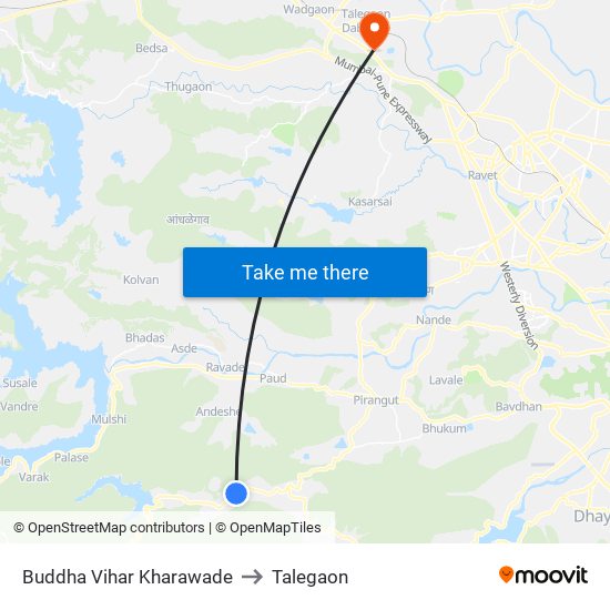 Buddha Vihar Kharawade to Talegaon map