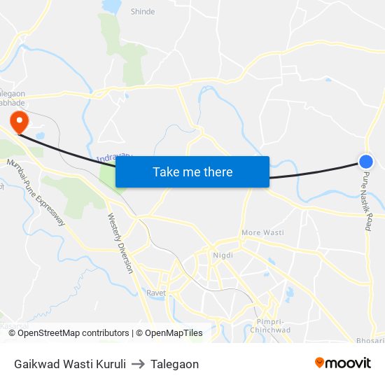 Gaikwad Wasti Kuruli to Talegaon map