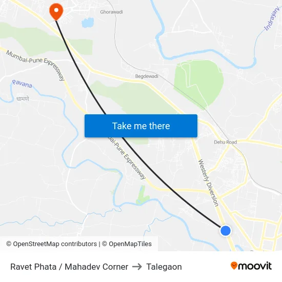 Ravet Phata / Mahadev Corner to Talegaon map