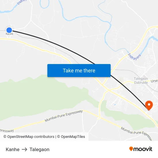 Kanhe to Talegaon map
