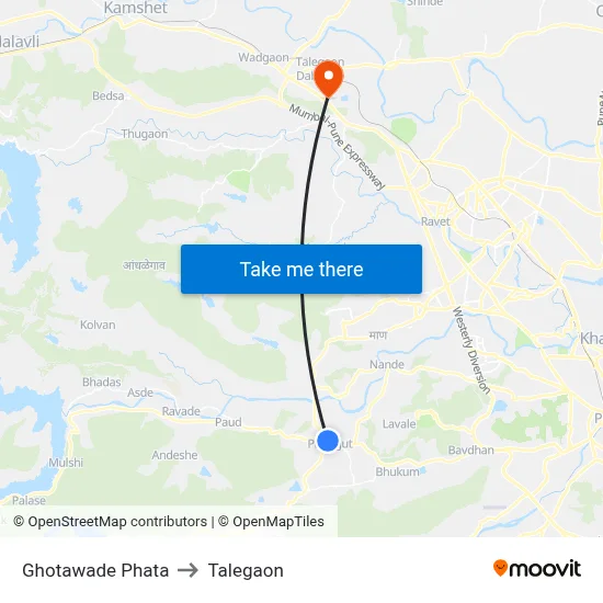 Ghotawade Phata to Talegaon map