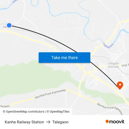 Kanhe Railway Station to Talegaon map