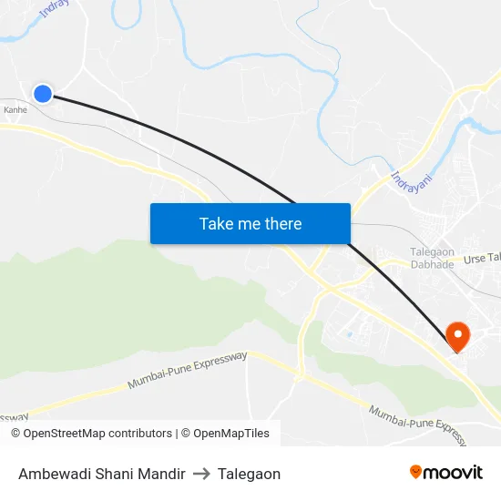 Ambewadi Shani Mandir to Talegaon map