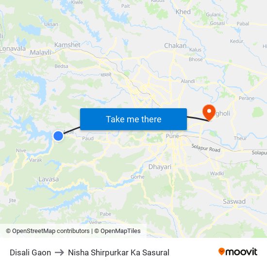Disali Gaon to Nisha Shirpurkar Ka Sasural map