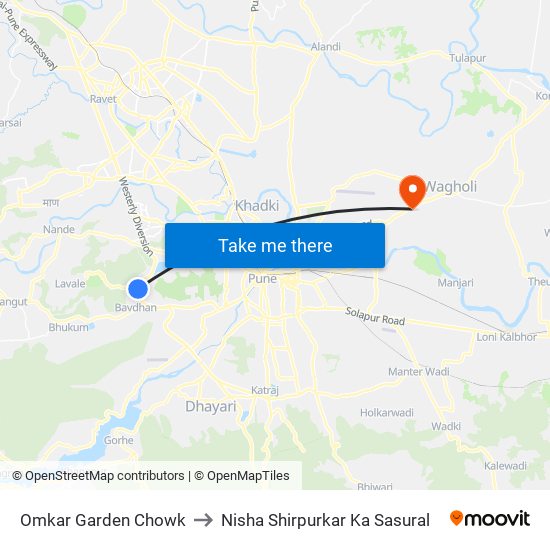 Omkar Garden Chowk to Nisha Shirpurkar Ka Sasural map