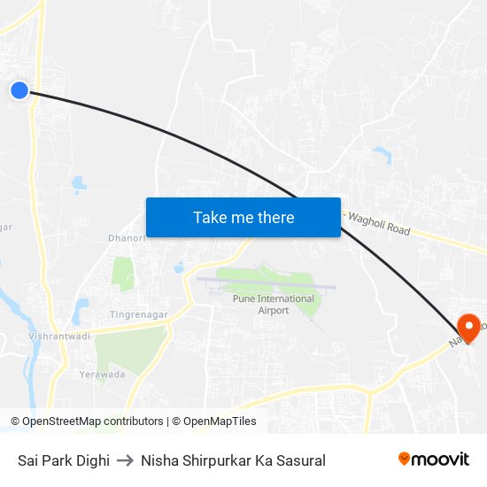 Sai Park Dighi to Nisha Shirpurkar Ka Sasural map