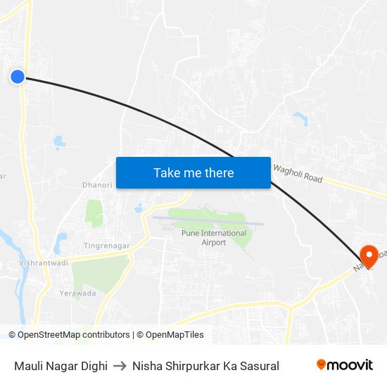 Mauli Nagar Dighi to Nisha Shirpurkar Ka Sasural map