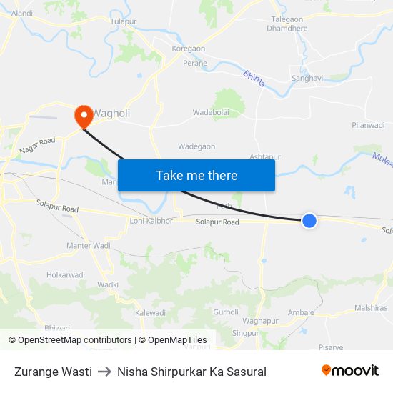 Zurange Wasti to Nisha Shirpurkar Ka Sasural map