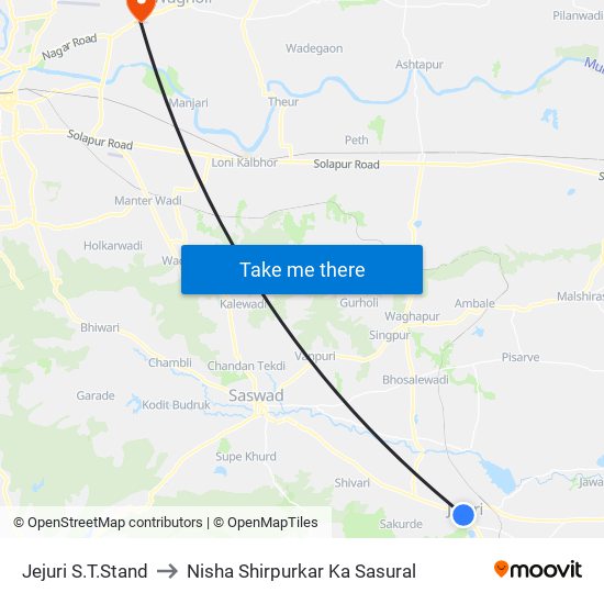 Jejuri S.T.Stand to Nisha Shirpurkar Ka Sasural map