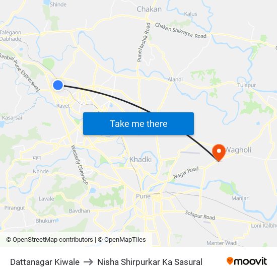Dattanagar Kiwale to Nisha Shirpurkar Ka Sasural map