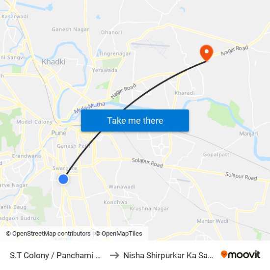 S.T Colony / Panchami Hotel to Nisha Shirpurkar Ka Sasural map