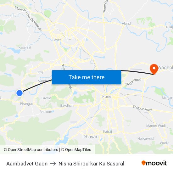 Aambadvet Gaon to Nisha Shirpurkar Ka Sasural map