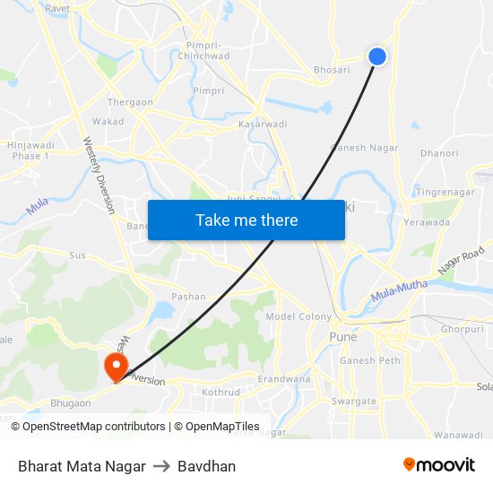 Bharat Mata Nagar to Bavdhan map