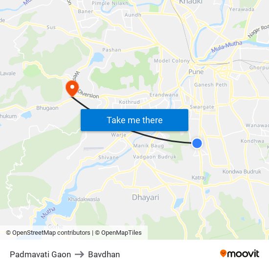 Padmavati Gaon to Bavdhan map