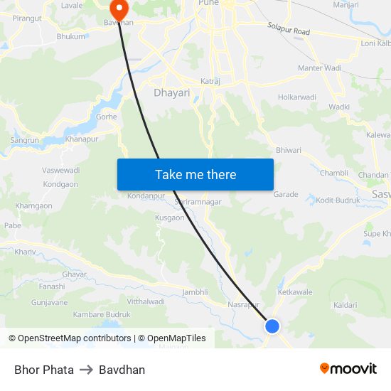 Bhor Phata to Bavdhan map