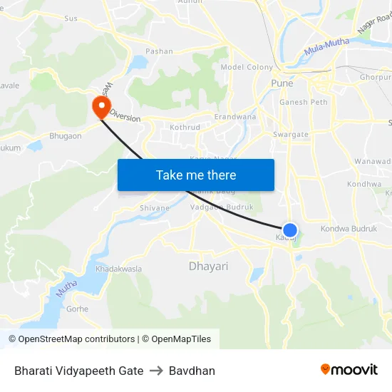 Bharati Vidyapeeth Gate to Bavdhan map