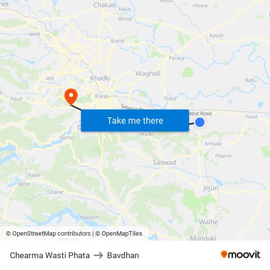 Chearma Wasti Phata to Bavdhan map