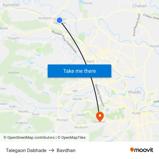 Talegaon Dabhade to Bavdhan map
