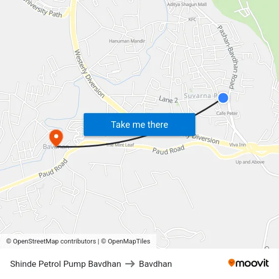 Shinde Petrol Pump Bavdhan to Bavdhan map