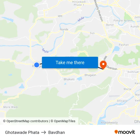 Ghotawade Phata to Bavdhan map