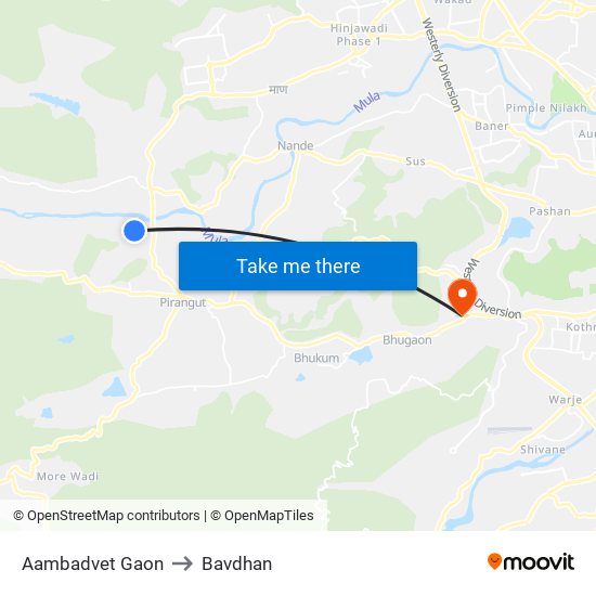 Aambadvet Gaon to Bavdhan map