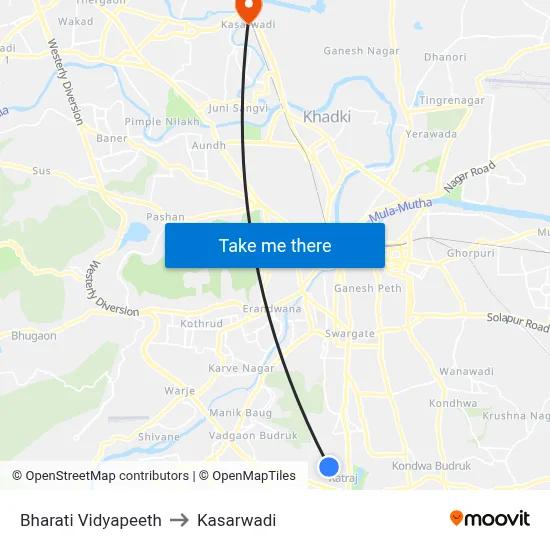 Bharati Vidyapeeth to Kasarwadi map