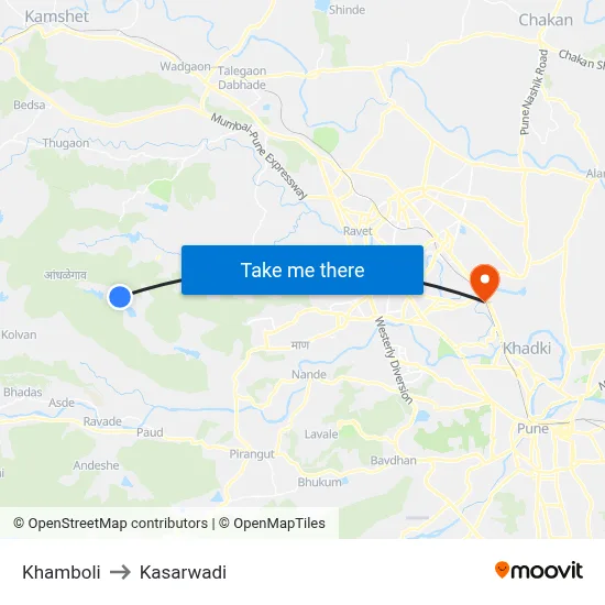 Khamboli to Kasarwadi map