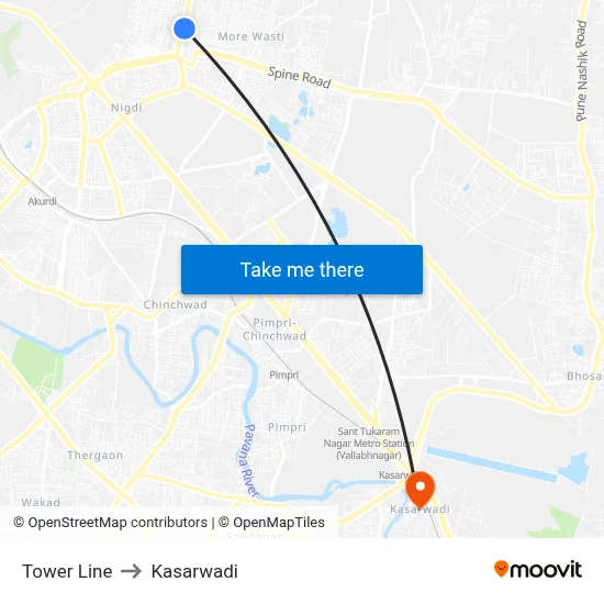 Tower Line to Kasarwadi map