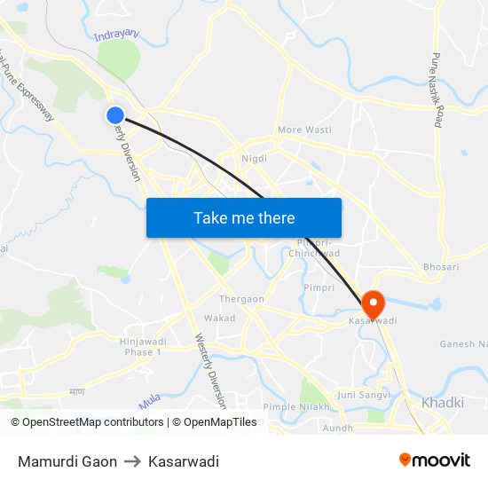 Mamurdi Gaon to Kasarwadi map