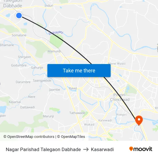 Nagar Parishad Talegaon Dabhade to Kasarwadi map